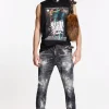 Bleached Wash Skater Jeans