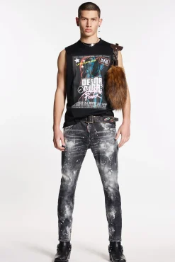 Bleached Wash Skater Jeans