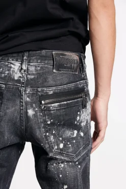 Bleached Wash Skater Jeans