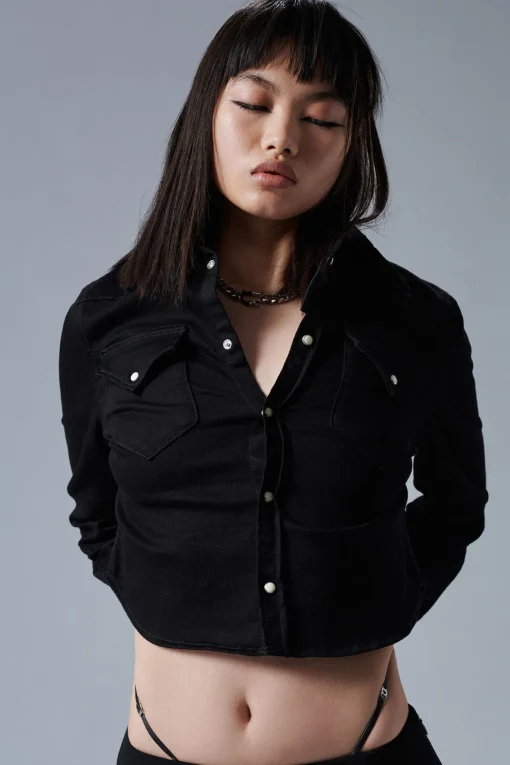 Bull Wash Icon Western Cropped Shirt