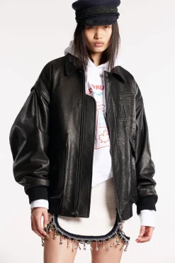 Classic Leather Bomber Jacket