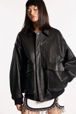 Classic Leather Bomber Jacket