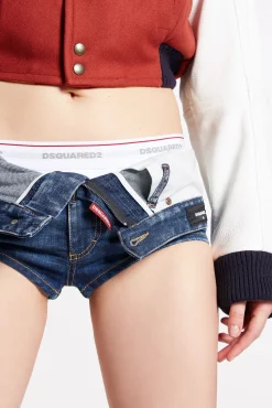 Cloudy Wash Denim Hot Pants