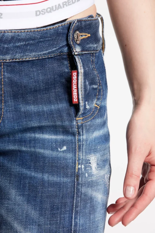Cloudy Wash Super Low Waist Sharpei Jeans