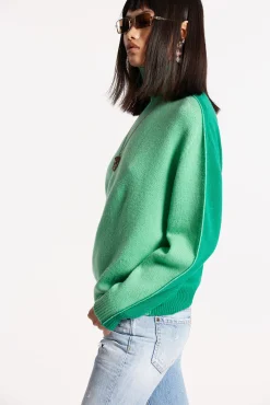 Contrast Color Turtleneck Knit