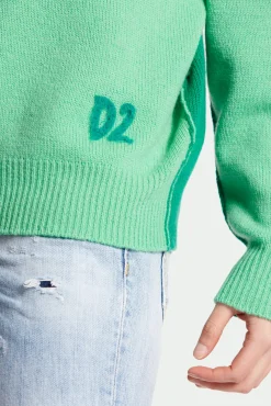 Contrast Color Turtleneck Knit