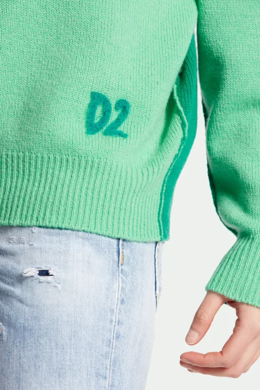Contrast Color Turtleneck Knit