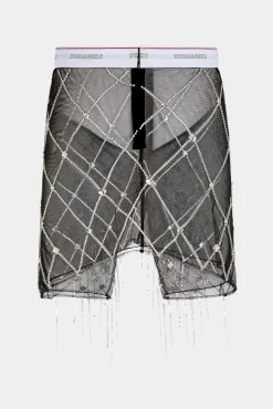 Crystal Cage Mini Skirt