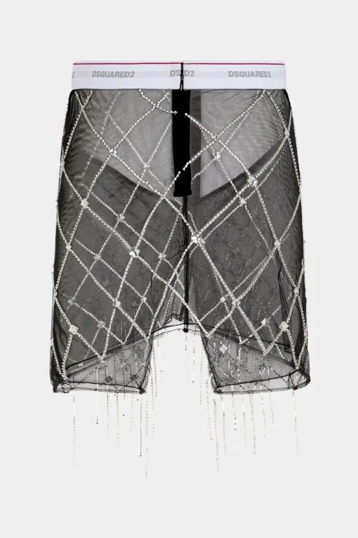 Crystal Cage Mini Skirt