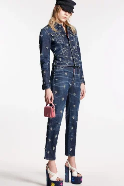 Crystal Flies Wash Boston Jeans