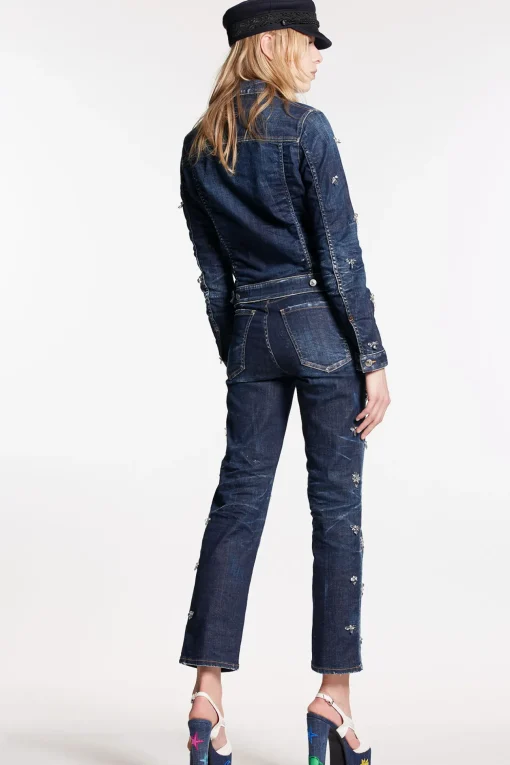 Crystal Flies Wash Boston Jeans