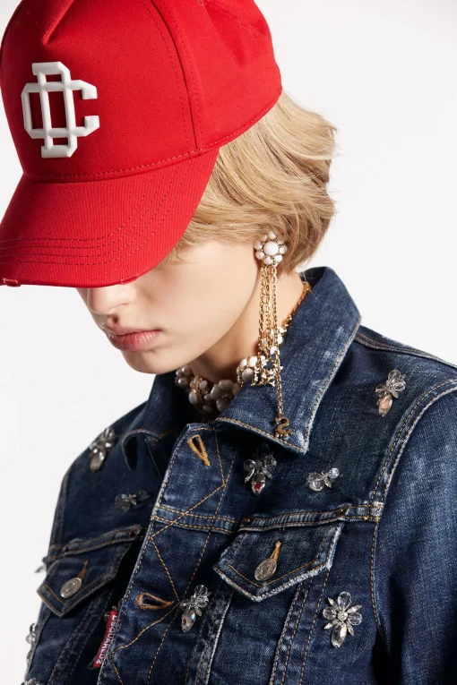 Crystal Flies Wash Boyfriend Jean Jacket