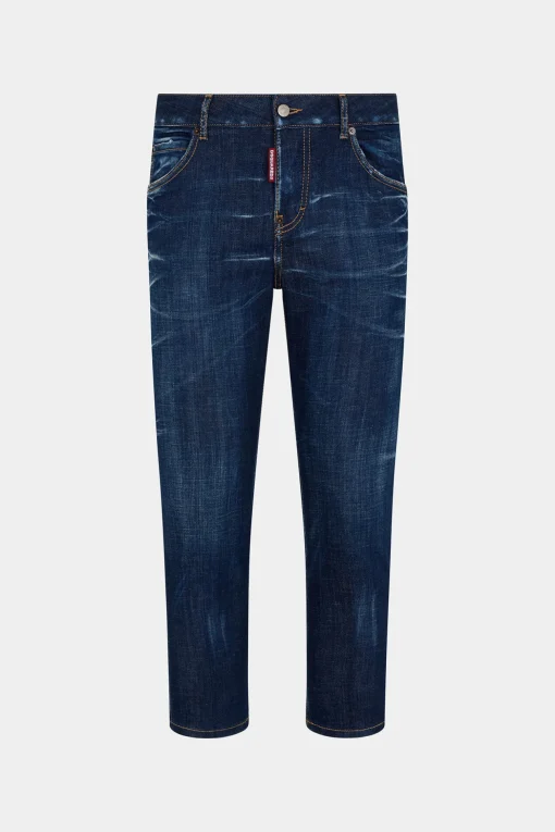 Dark Clean Wash Cool Girl Cropped Jeans