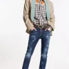 Dark Clean Wash Cool Girl Jeans