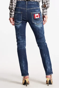 Dark Clean Wash Cool Girl Jeans