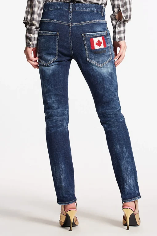 Dark Clean Wash Cool Girl Jeans