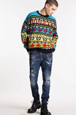 Dark Monster Maze Wash Skater Jeans