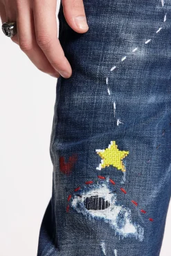 Dark Monster Maze Wash Skater Jeans
