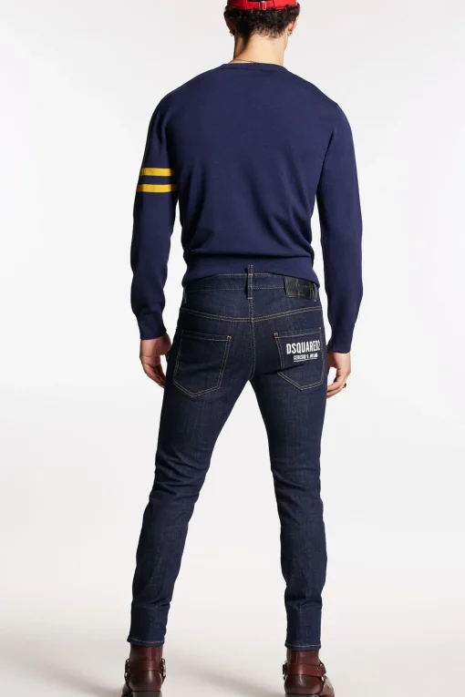 Dark Rince Wash Skater Jeans
