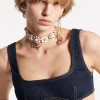 Dark Rinse Wash Cut Out Denim Top