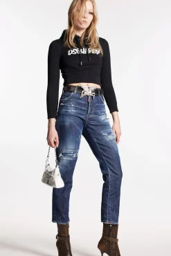Dark Ripped Wash Boston Jeans