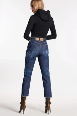 Dark Ripped Wash Boston Jeans