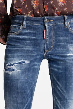 Dark Ripped Wash Medium Waist Flare Jean