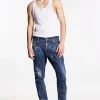 Dark Scar Wash Tidy Biker Jeans