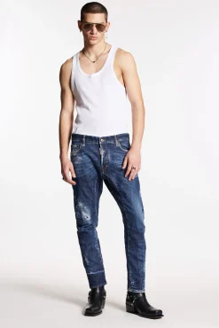 Dark Scar Wash Tidy Biker Jeans