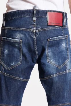 Dark Scar Wash Tidy Biker Jeans