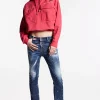 Dark Spotted Wash Cool Girl Cropped Jeans