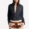Dark Wash Boxy Western Shirt
