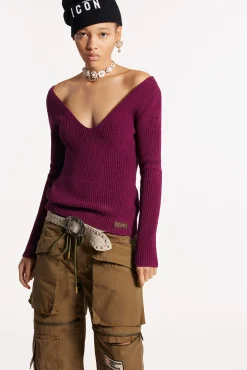 Deep Neckline Knit