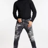 Destroyed Wash Skater Jeans