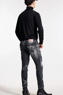 Destroyed Wash Skater Jeans