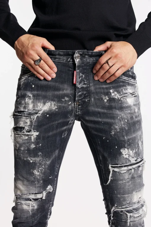 Destroyed Wash Skater Jeans