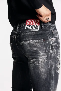 Destroyed Wash Skater Jeans