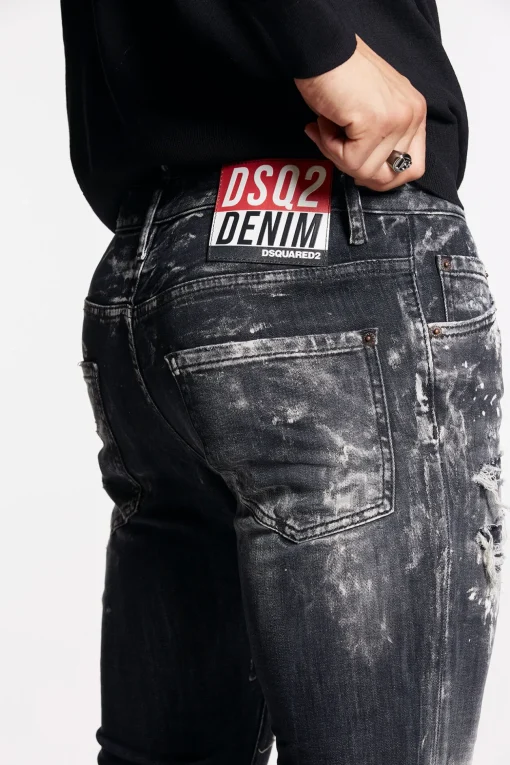 Destroyed Wash Skater Jeans