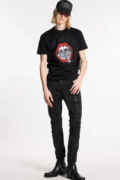 Diamond Scratched Skater Jeans