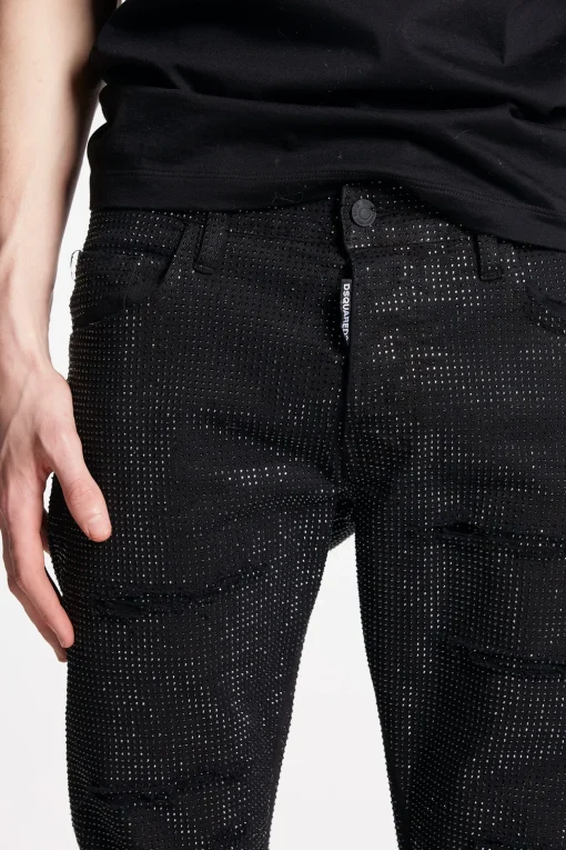 Diamond Scratched Skater Jeans