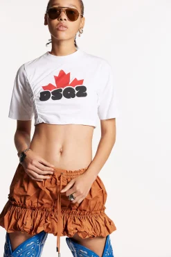 Dsq2 Gathered Cropped T-Shirt