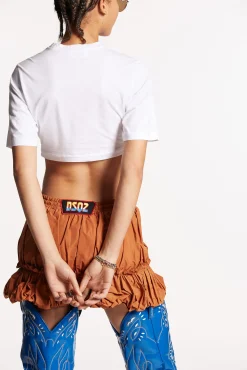 Dsq2 Gathered Cropped T-Shirt