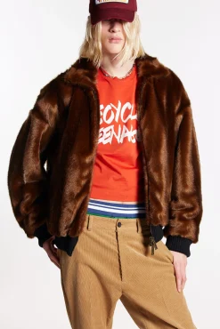 Dsquared2 Faux Fur Bomber Jacket
