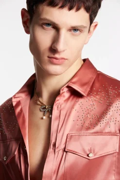 Embellished Satin Shirt