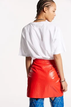 Fade Dyed Gathered Relaxed T-Shirt