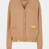 Fluo Trim V Cardigan Knit