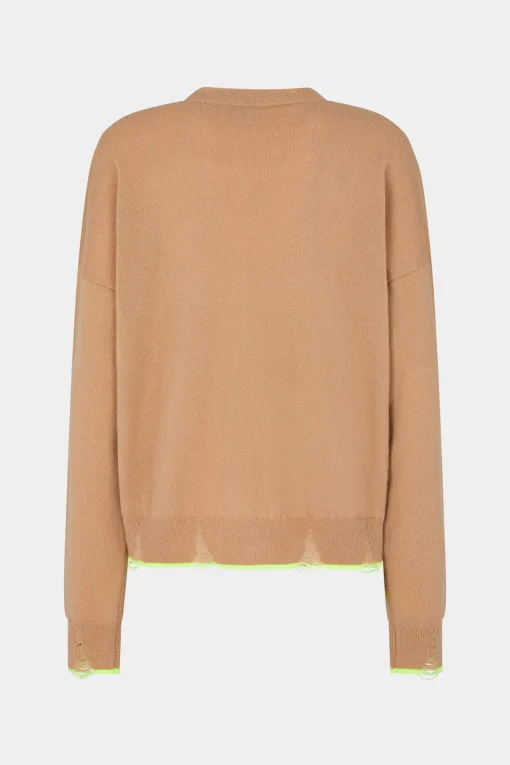 Fluo Trim V Cardigan Knit