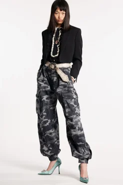Grey Camo Wash Cargo Pants