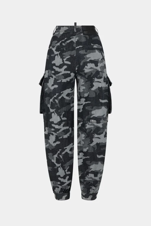 Grey Camo Wash Cargo Pants