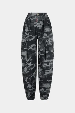 Grey Camo Wash Cargo Pants